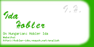 ida hobler business card